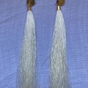 Elegant White Tassel Earrings